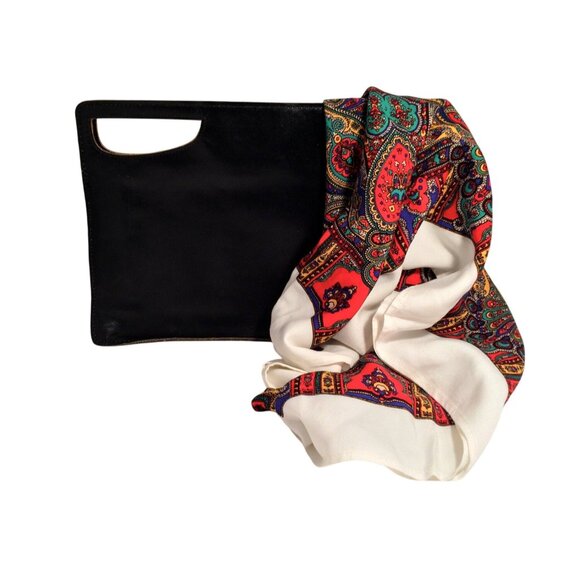 Vintage Square Scarf With Vibrant Paisley & Floral Patterns - Picture 3 of 5